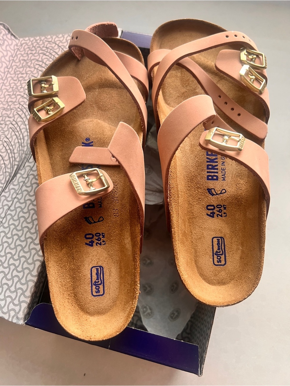 BNWT Birkenstock Franca Sandal Soft Bed- Blush - Picture 2 of 5